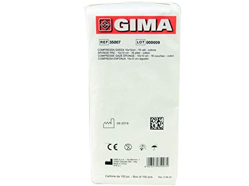 GiMa 35007 Tablets Gaze, Baumwolle, 16-lagig, 10 x 10 cm, 1000 Stück von GIMA