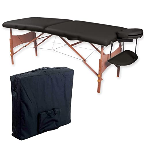 GiMa 44000 Massageliege aus Holz mit 2 Abschnitten, Schwarz von GIMA