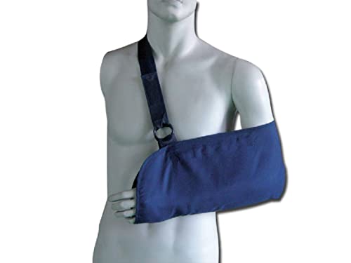 Gima - Armschlinge aus Polypropylen, geeignet für rechten und linken Arm, verstellbar, Unterstützung für gebrochenen oder verzerrten Arm, Universalgröße, blaue Farbe, CE-Medizinprodukt, 1 Stück von GIMA