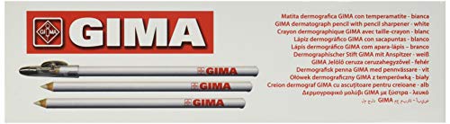 Gima Dermatographenstift, Hautmarker, dermatologische Bleistifte, 33176, 6 Stück, weiß von GIMA