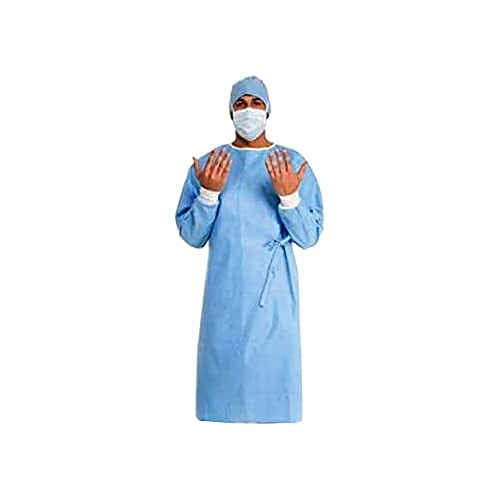 Gima - Einmal-OP-Kittel 40 g, in SMMS, unsteril, wasserabweisend, Größe XXL, Strickbündchen, Klettkragen, 100 Stück (10 Beutel à 10 Stück) von GIMA