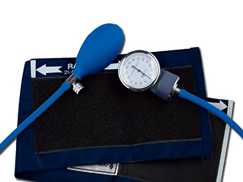 Gima - Herkömmliches YTON aneroides Blutdruckmessgerät, Klettverschlussmanschette aus Nylon, Blau, ohne Latex, Manuelle Verstellung, Gummball mit verchromtem Ventil Gima - Herkömmliches YTON aneroides Blutdruckmessgerät, Klettverschlussmanschette aus Nylon, Blau, ohne Latex, Manuelle Verstellung, Gummball mit verchromtem Ventil von GIMA