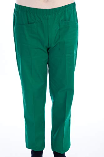 Gima - Hosen aus Baumwolle und Polyester für Krankenhausuniform, Grüne Farbe, mit elastischer Taille, 3 Taschen, Unisex, XXL-Größe, für Ärzte, Zahnärzte, Tierärzte, Krankenpfleger, Physiotherapeuten von GIMA