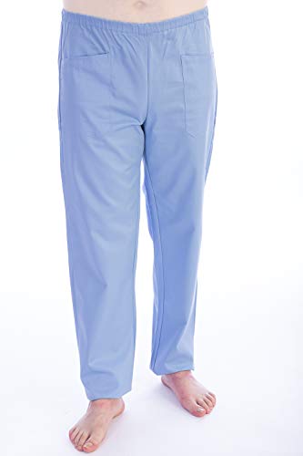 Gima - Hosen aus Baumwolle und Polyester für Krankenhausuniform, Hellblaue Farbe, mit elastischer Taille, 3 Taschen, Unisex, S-Größe, für Ärzte, Zahnärzte, Tierärzte Krankenpfleger, Physiotherapeuten von GIMA