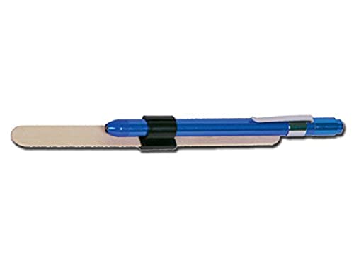 Gima - Professionelle Stiftleuchte Delta, LED, Diagnostikleuchte, mit Zungenspatel-Halter (Zungenspatel nicht enthalten), Blau, in Aluminiumschachtel geliefert von GIMA