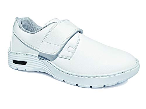 Gima - Rutschfeste, antistatische, wasserdichte und leichtgewichtige HF200 professionelle Unisex-Sneakers aus atmungsaktivem Mikrofaser-Gewebe, mit Klettverschluss, Weiße Farbe, EU-Größe 37, 1 Paar. von GIMA