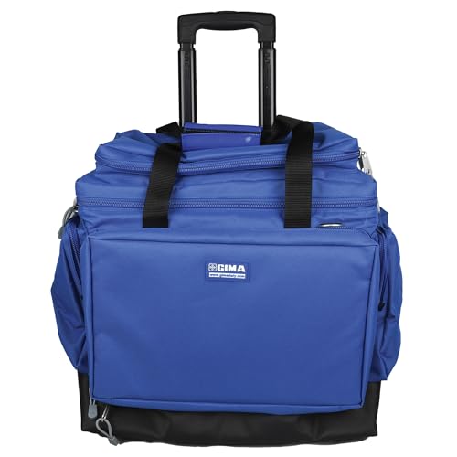 Gima - Smart Trolley-Tasche, aus wasserdichtem Polyester, widerstandsfähig, verstellbare Fächer, Außentaschen, Innenteiler, abnehmbare Handtasche, wasserdichter Gummiboden, Blaue Farbe, 56x32,5x49 cm von GIMA