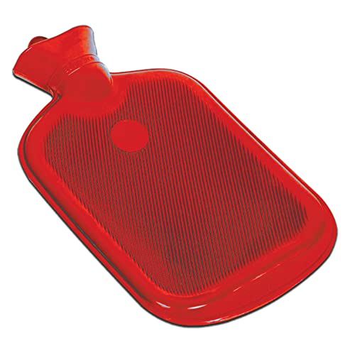 Gima - Wärmflasche 100% Gummi, mit 2 lamellierten Seiten, zur Linderung von Schmerzen und Muskelkrämpfen, zum Aufwärmen bei Kälte oder Feuchtigkeit, Rot, 28601 von GIMA
