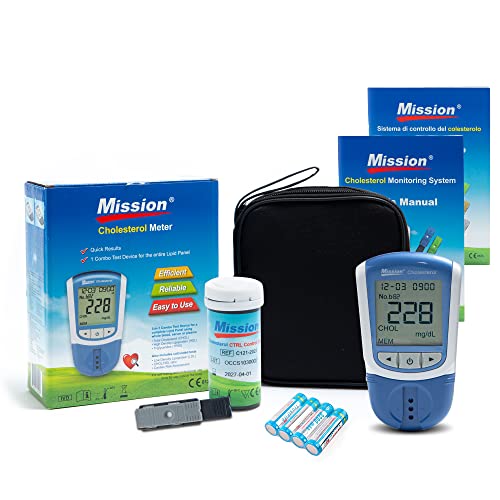 MISSION 23932 3-in-1-Cholesterinmonitor zur Bestimmung des Cholesterintriglyceridspiegels, des Gesamtcholesterins Sowie von LDL und HDL von GIMA