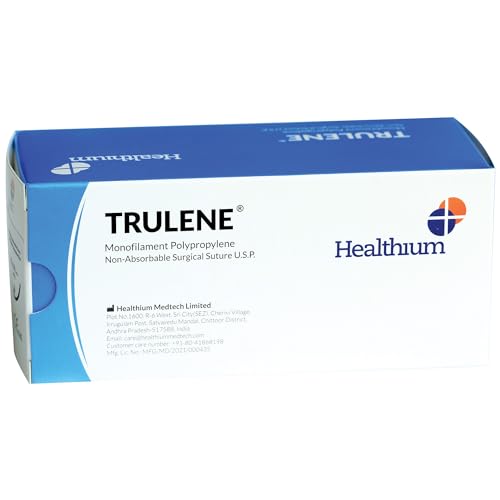 NAHT NICHT ASS. TRULENE Kaliber 4/0, Kurve 3/8, Nadel 19 mm - 45 cm - blau von GIMA