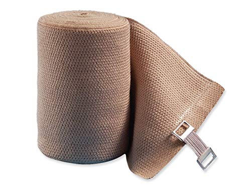 Previs - PreviBielastica Kompressionsbinde, bi-elastisch, starke Kompression, Größe 7 m x 8 cm, 10 Stück einzeln verpackt, mit Clip. von GIMA