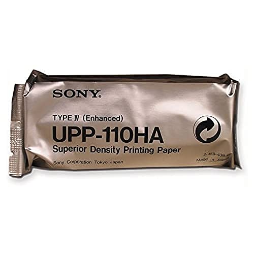 Sony UPP-110HA Ultraschallpapier, Schwarz/Weiß-Druckunterstützung mit höherer Dichte (Typ IV), für Ultraschall und Radiologie, A6-Format, Größe 110 mm x 18 m, 10 Rollen von GIMA