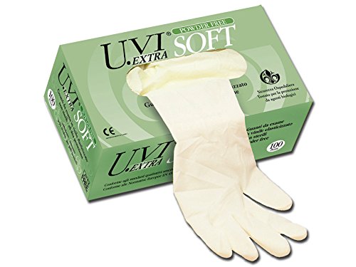 UVI Extra Puderfreie Vinyl-Stretchhandschuhe, Medium Größe, Spender mit 100 Handschuhen UVI Extra Puderfreie Vinyl-Stretchhandschuhe, Medium Größe, Spender mit 100 Handschuhen von GIMA