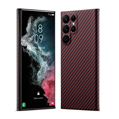 Schlanke und leichte Hülle aus Aramid-Kohlefaser für das Samsung Galaxy S23 Ultra (Rot) von GIMEHOHIG04