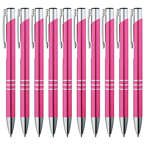 GIMEI® Metall Kugelschreiber 20 Stück | Premium Kugelschreiber Set Hochwertig, Kulli für einfaches & weiches Schreiben | Blauschreibender Kugelschreiber Pink als optischer Hingucker von GIMEI