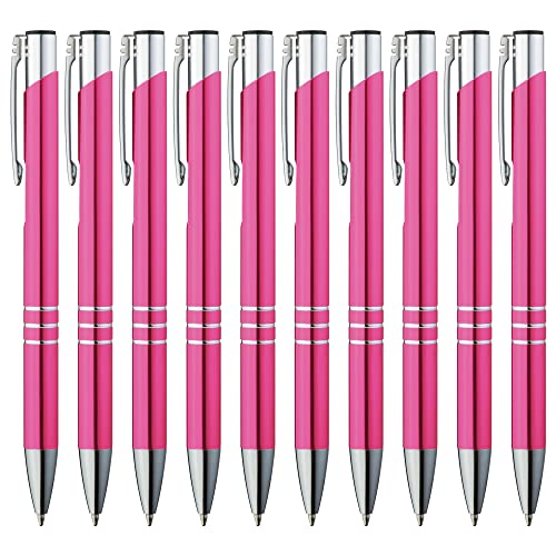 GIMEI® Metall Kugelschreiber 20 Stück | Premium Set Hochwertig, für Einfaches & Weiches Schreiben | Blauschreibender Kulli Pink als Optischer Hingucker von GIMEI