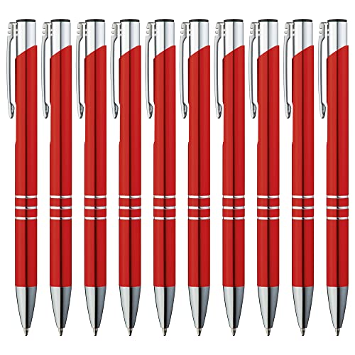 GIMEI® Metall Kugelschreiber 20 Stück | Premium Kugelschreiber Set Hochwertig, Kulli für einfaches & weiches Schreiben | Blauschreibender Kugelschreiber Rot als optischer Hingucker von GIMEI