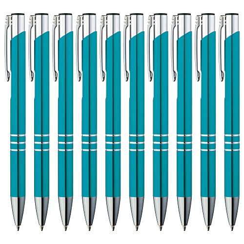 GIMEI® Metall Kugelschreiber 20 Stück | Premium Kugelschreiber Set Hochwertig, Kulli für einfaches & weiches Schreiben | Blauschreibender Kugelschreiber Türkis als optischer Hingucker von GIMEI