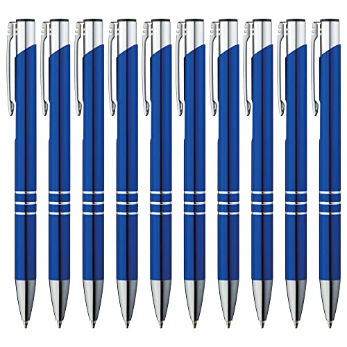 GIMEI® Metall Kugelschreiber 50 Stück | Premium Kugelschreiber Set Hochwertig, Kulli für einfaches & weiches Schreiben | Blauschreibender Kugelschreiber Blau als optischer Hingucker von GIMEI
