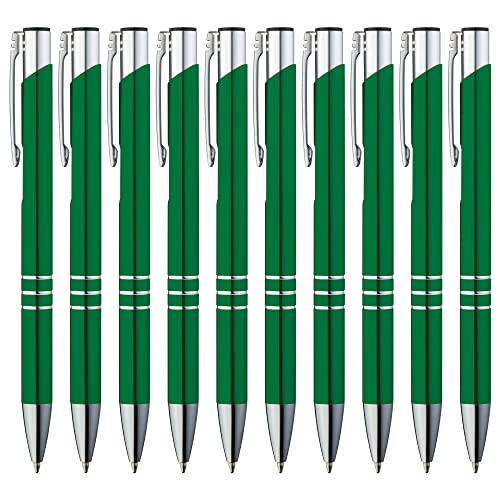 GIMEI® Metall Kugelschreiber 50 Stück | Premium Kugelschreiber Set Hochwertig, Kulli für einfaches & weiches Schreiben | Blauschreibender Kugelschreiber Grün als optischer Hingucker von GIMEI