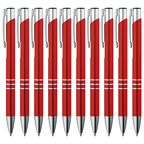 GIMEI® Metall Kugelschreiber 500 Stück | Premium Kugelschreiber Set Hochwertig, Kulli für einfaches & weiches Schreiben | Blauschreibender Kugelschreiber Rot als optischer Hingucker von GIMEI