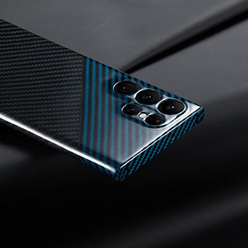 Seltene glänzende Kohlefaser Hülle für Samsung Galaxy S22 Ultra (Gloss Blue Black) von GIMENOHIG