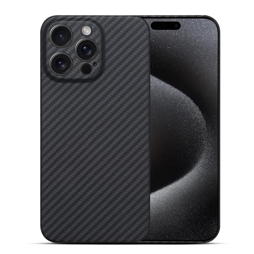 Ultra Thin Aramid Carbon Fiber Case for Apple iPhone 15 pro, Camera Full Cover Protection Black von GIMENOHIG