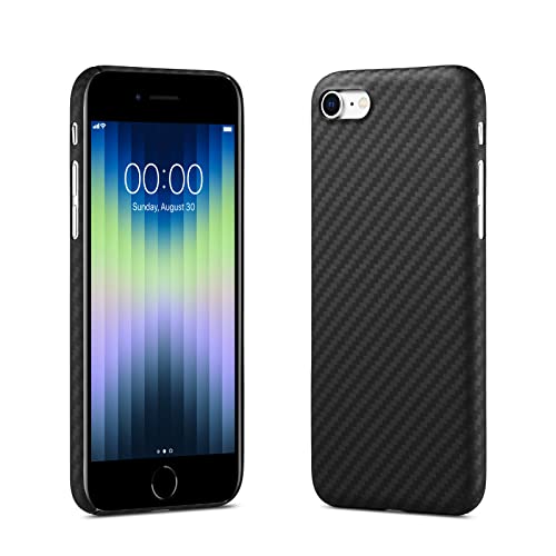 Ultradünne und leichte Aramid-Kohlefaser-Schutzhülle für Apple iPhone SE 2022 (für iPhone SE, schwarz) von GIMENOHIG