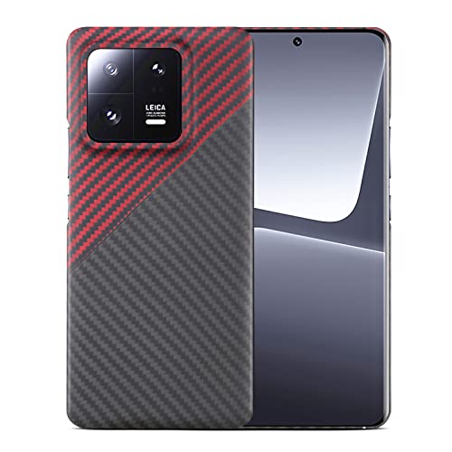 Schlanke und leichte Hülle aus Aramid-Kohlefaser für Xiaomi 13 Pro (Rot schwarz) von GIMENOHIG04