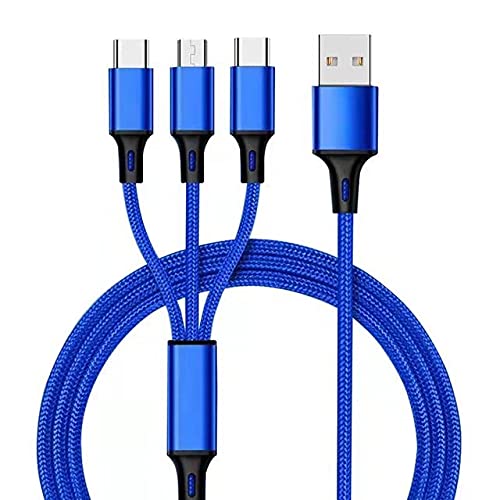 3 in 1 Multi-use Charging Cable Fast Charge for Type C/Micro Phone (blue) von GIMIRO