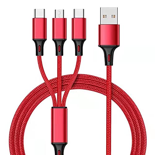3 in 1 Multi-use Charging Cable Fast Charge for Type C/Micro Phone (red) von GIMIRO
