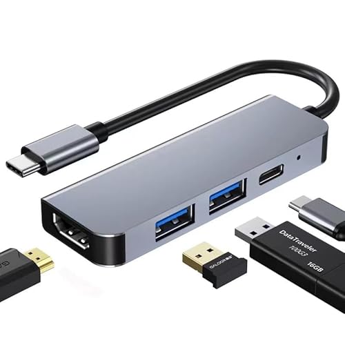 4 IN 1 Type C Hub Multifunctional USB Dock HDMI 4K/30hz PD3.0 Fast Charge 87W Adapter Office School Home Travel von GIMIRO