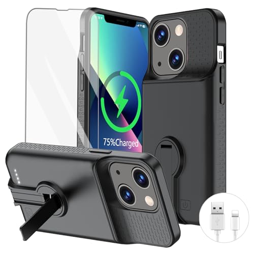 Akkuhülle für iPhone 13/13 Pro/14/14 Pro, Ladehülle mit Halterung 7000mAh Wiederaufladbare Ultra-Slim Anti-Fall Schutz Erweiterte Ladehülle für iPhone 14/14Pro/13/13 Pro Akkuhülle 6,1 Zoll Schwarz Akkuhülle für iPhone 13/13 Pro/14/14 Pro, Ladehülle mit Halterung 7000mAh Wiederaufladbare Ultra-Slim Anti-Fall Schutz Erweiterte Ladehülle für iPhone 14/14Pro/13/13 Pro Akkuhülle 6,1 Zoll Schwarz von GIN FOXI