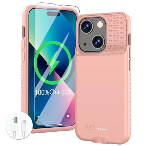 GIN FOXI Akku-Schutzhülle für iPhone 15/15 Pro, Schnellladegerät, ultradünn, leicht, 7000 mAh, wiederaufladbarer Akku, Anti-Fall, Premium-TPU, rutschfeste Abdeckung für iPhone 15 & 15 Pro, Rosa GIN FOXI Akku-Schutzhülle für iPhone 15/15 Pro, Schnellladegerät, ultradünn, leicht, 7000 mAh, wiederaufladbarer Akku, Anti-Fall, Premium-TPU, rutschfeste Abdeckung für iPhone 15 & 15 Pro, Rosa von GIN FOXI