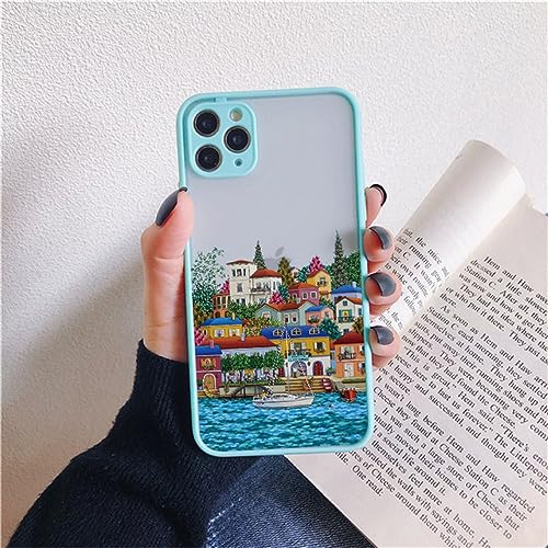 GINASH Handgemalte Bedruckte Handyhülle mit griechischer Kirche für iPhone 11 12 14 13 Pro Max X XR XS MAX 6S 7 8 Plus SE2 Hardcover, Mint Church 2, für iPhone X GINASH Handgemalte Bedruckte Handyhülle mit griechischer Kirche für iPhone 11 12 14 13 Pro Max X XR XS MAX 6S 7 8 Plus SE2 Hardcover, Mint Church 2, für iPhone X von GINASH