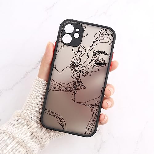 GINASH Handyhülle für iPhone 11 13 14 Pro Max 11 13 12 Mini XR XS Max X Ästhetische Matte Rückseite, UB58, für iPhone 12 von GINASH