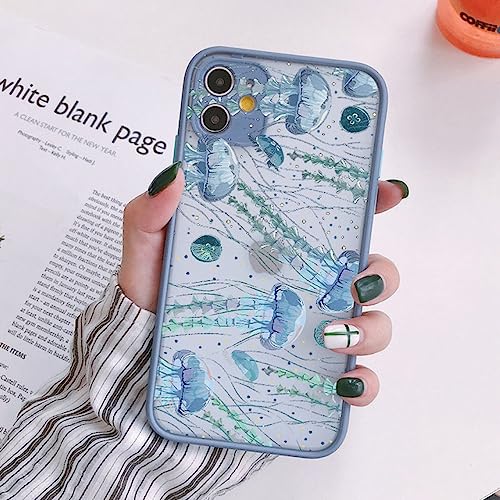 GINASH Niedliche Cartoon-Quallen-Handyhülle für iPhone 7 8 Plus SE 2020 X XR XS MAX 12 13 Mini 14 11 Pro Max Matte, stoßfeste Rückseite, graublaue Qualle 2, für iPhone 11 Pro GINASH Niedliche Cartoon-Quallen-Handyhülle für iPhone 7 8 Plus SE 2020 X XR XS MAX 12 13 Mini 14 11 Pro Max Matte, stoßfeste Rückseite, graublaue Qualle 2, für iPhone 11 Pro von GINASH