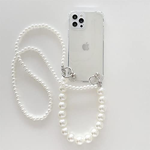 GINASH Perlenarmbänder Kettenetui mit Lanyard Ästhetische Luxushülle für iPhone 11 12 13 14 Pro Max XR X XS 7 8 Plus Cover, B Transparent, für iPhone 14 Plus GINASH Perlenarmbänder Kettenetui mit Lanyard Ästhetische Luxushülle für iPhone 11 12 13 14 Pro Max XR X XS 7 8 Plus Cover, B Transparent, für iPhone 14 Plus von GINASH