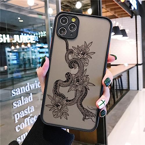 GINASH Snake Black Matte Handyhülle für iPhone SE2 7 8 Plus für iPhone 14 12 13 11 Pro Max Hüllen Mini X XR XS stoßfeste Rückseitenabdeckungen, Schwarze Schlange 2, für iPhone 11 Pro Max GINASH Snake Black Matte Handyhülle für iPhone SE2 7 8 Plus für iPhone 14 12 13 11 Pro Max Hüllen Mini X XR XS stoßfeste Rückseitenabdeckungen, Schwarze Schlange 2, für iPhone 11 Pro Max von GINASH