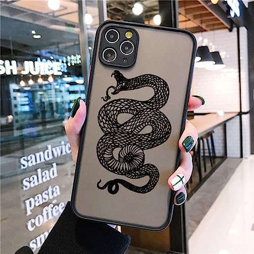 GINASH Snake Black Matte Handyhülle für iPhone SE2 7 8 Plus für iPhone 14 12 13 11 Pro Max Hüllen Mini X XR XS stoßfeste Rückseitenabdeckungen, Schwarze Schlange 3, für iPhone 14ProMax GINASH Snake Black Matte Handyhülle für iPhone SE2 7 8 Plus für iPhone 14 12 13 11 Pro Max Hüllen Mini X XR XS stoßfeste Rückseitenabdeckungen, Schwarze Schlange 3, für iPhone 14ProMax von GINASH