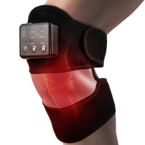 GINEKOO Beheiztes Knie-Massagegerät, beheizte Kniebandage mit Massage für Knie und Schulter Schmerzlinderung, Wärme und Vibration Knie-Pad für Arthritis, gerissenen Meniskus - Einzeln von GINEKOO