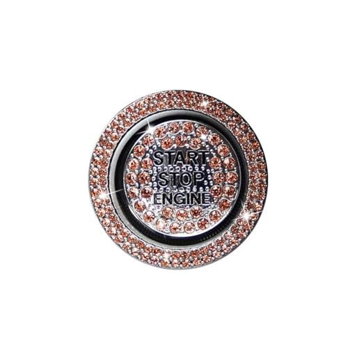23mm Auto Motor Start Stop Knopfabdeckung,Glitzer Strass Zündknopf Schalter Knopfabdeckung Dekorativer Aufkleber Motor Start Stop Button Ring Zündung Druckschalter Deckel Ohne Ring von GINKOEHD