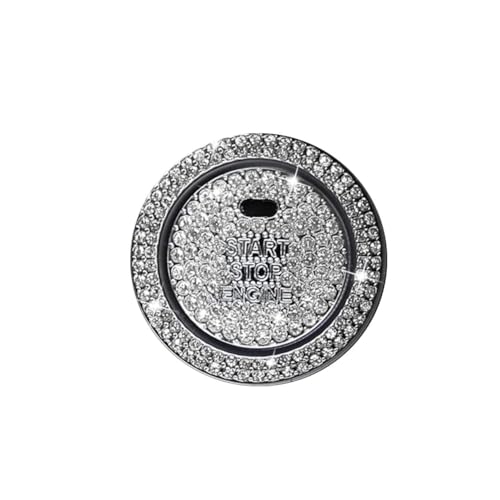23mm Auto Motor Start Stop Knopfabdeckung,Glitzer Strass Zündknopf Schalter Knopfabdeckung Dekorativer Aufkleber Motor Start Stop Button Ring Zündung Druckschalter Deckel Ohne Ring von GINKOEHD