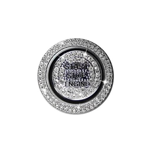 23mm Auto Motor Start Stop Knopfabdeckung,Glitzer Strass Zündknopf Schalter Knopfabdeckung Dekorativer Aufkleber Motor Start Stop Button Ring Zündung Druckschalter Deckel Ohne Ring von GINKOEHD