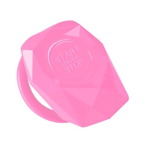 Auto Startknopf Abdeckung, Push To Start ZüNdknopf Schutz Abdeckung Zieraufkleber,Auto Start Motor Stop Knopf Abdeckung ZüNdung Druckschalter Dekorring,FüR Auto-Styling-ZubehöR,Rosa von GINKOEHD