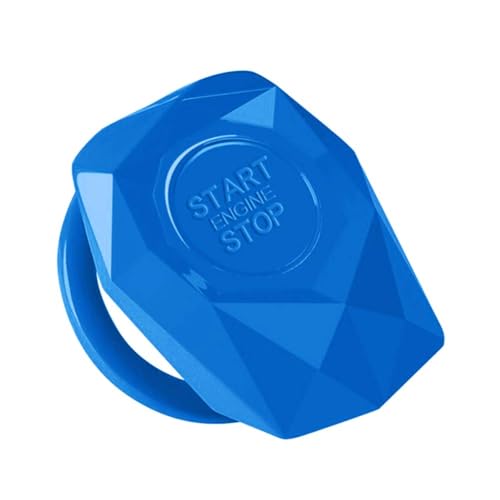 Auto Startknopf Abdeckung, Push To Start ZüNdknopf Schutz Abdeckung Zieraufkleber,Auto Start Motor Stop Knopf Abdeckung ZüNdung Druckschalter Dekorring,FüR Auto-Styling-ZubehöR,blau von GINKOEHD