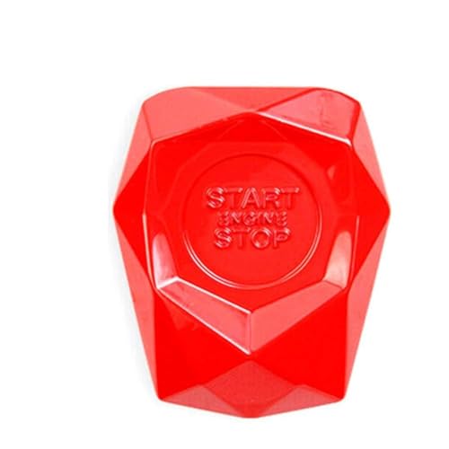 Auto Zündknopf Abdeckung, Metall Auto Start Motor Stop Knopf Abdeckung Zündung Druckschalter Deckel Motorstartknopf Dekorring Auto Motor Knopfabdeckung,Rot von GINKOEHD