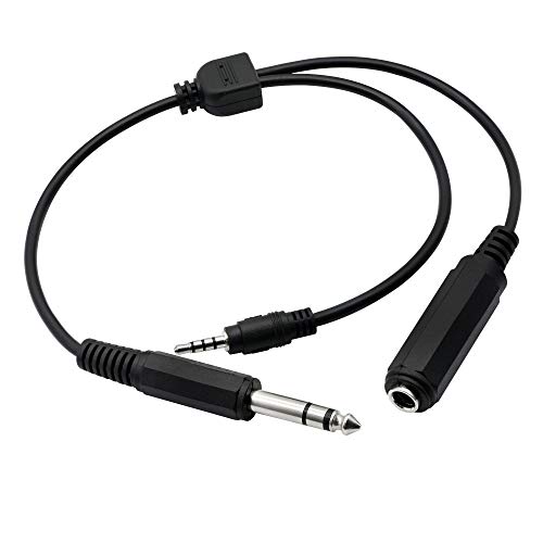 6,35 mm 1/4 TRS auf 1/4 6,35 mm TRS-Buchse + 3,5 mm 1/8 TRRS-Stecker, Stereo-Kopfhörer-Y-Splitter, Verlängerungskabel, Gitarrenverstärker, Instrumentenkabel, Kopfhörer-Adapter 6,35 mm 1/4 TRS auf 1/4 6,35 mm TRS-Buchse + 3,5 mm 1/8 TRRS-Stecker, Stereo-Kopfhörer-Y-Splitter, Verlängerungskabel, Gitarrenverstärker, Instrumentenkabel, Kopfhörer-Adapter von GINTOOYUN