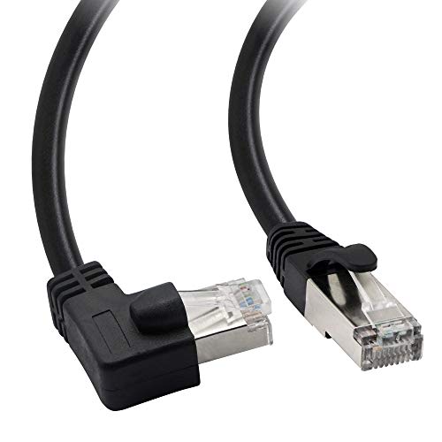 Cat5-Ethernet-Kabel, RJ45-Stecker auf Stecker, 90 Grad, Internet-Netzwerk-LAN-Kabel, Patchkabel für PC, Router, Modem, Drucker, Xbox, PS4-50CM(Winkel Links) von GINTOOYUN
