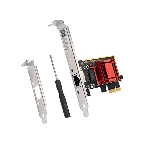 GINTOOYUN 2,5 G PCIE Gigabit LAN Karte 2500/1000/100 Mbps rot PCI Express X1 Netzwerk-Controller-Karte mit diskless PXE Boot RJ45 LAN Adapter Konverter für Desktop PC Hosts von GINTOOYUN